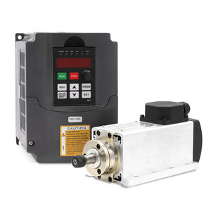 HLTNC Mandrin carré refroidi par air haute vitesse 1,5 kW 110 V/220 V 400 Hz 24 000 tr/min avec roulement à billes en acier + variateur de fréquence HY + pince ER11 pour CNC - Product Image 1