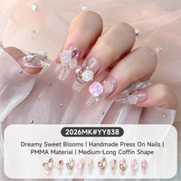 Lot de 10 faux ongles carrés à presser, couvrance totale, en PMMA, design français, options de longueurs multiples, application facile, kit de nail art