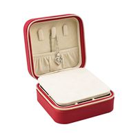 Hot Stamp Travel logo Cuero Pr Embalaje Sp01167 Cremallera Almacenamiento Nekles Regalo Mini Cherry Joyero con Rose Red