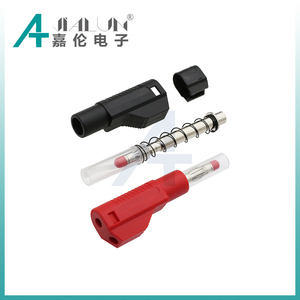 Jialun Đầu cắm chuối 4mm có thể thu gọn bằng đồng mạ niken mạ niken 600V 32A đầu nối đầu chuối an toàn Cách nhiệt hoàn toàn - Product Image 4