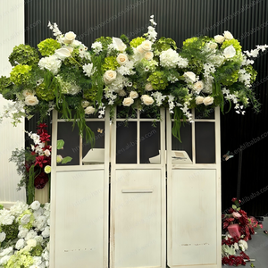 Ensemble de fleurs pour arche de mariage bohème sur mesure, blanc, avec verdure suspendue, ensemble floral en soie vert et blanc personnalisé pour toile de fond de scène - Product Image 5