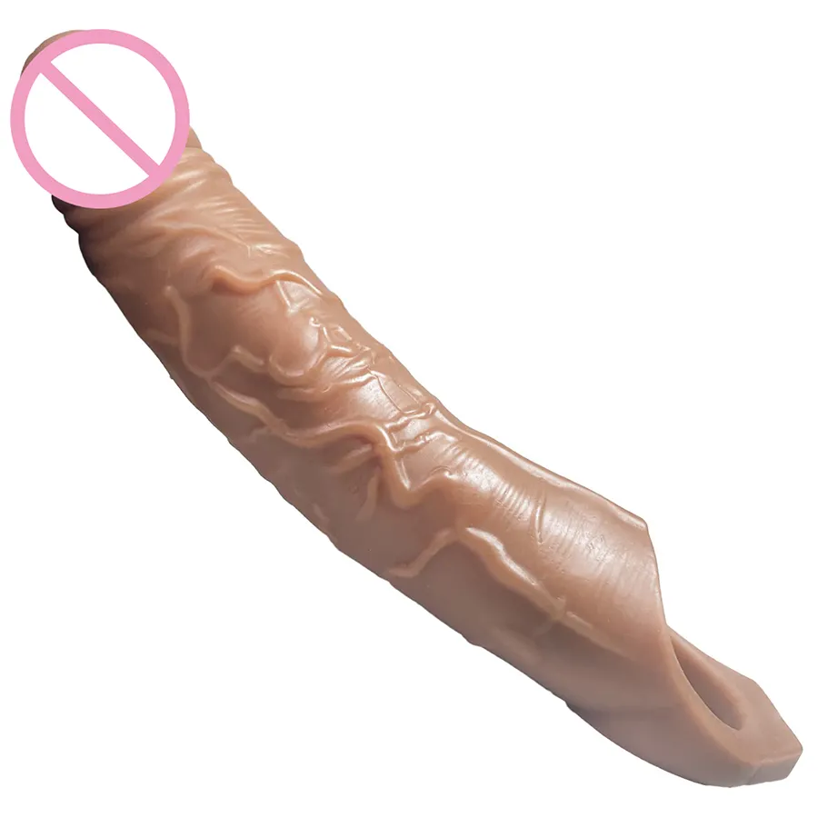 재사용 가능한 콘돔 페니스 익스텐더 슬리브 지연 사정 부드러운 실리콘 콘돔 섹스 토이 남성용 친밀한 상품 섹스 제품