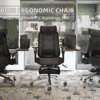 Chaise de bureau ergonomique moderne avec dossier en tissu maillé, hauteur réglable, pivotante, pour le bureau à domicile