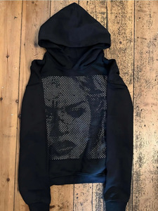 Sweat-shirt à capuche noir gothique surdimensionné pour homme, avec fermeture éclair, broderie 3D, veste à capuche graphique, streetwear d'hiver - Product Image 2