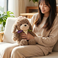 Boneka Anjing Teddy Lucu Custom, Bahan Katun PP 32cm, Lembut, Mengembang, Pereda Stres, Hadiah Ulang Tahun, Grosir OEM
