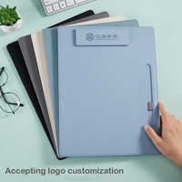Tablero de archivo de oficina de negocios multifuncional de tamaño A5, carpeta de papelería, cubierta de cuero, tablero de escritura de carcasa dura, logotipo personalizado