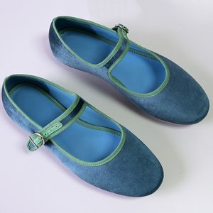 Zapatos Mary Jane Personalizables en Varios Colores, Cómodos y de Lujo, Zapatos Planos de Terciopelo para Mujer, Estilo Bailarina - Product Image 2