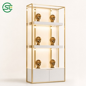 Agencement intérieur de magasin d'extensions capillaires, mobilier de présentation pour prothèses capillaires, étagère de présentation de luxe pour perruques et postiches - Product Image 1