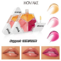 Trio de gloss à lèvres végétalien hydratant et imperméable aux couleurs vibrantes, longue durée, personnalisable, adapté aux voyages, pour tous les looks