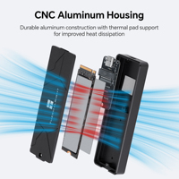 Boîtier SSD externe Thermalright HR-EB110 AC BLACK NVMe USB3.2 Gen2 10 Gbps USB-C jusqu'à 8 To