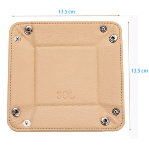 <span class=keywords><strong>Plateau</strong></span> de Voyage Pliable en Cuir PU avec Porte-Gobelet et Boutons Pression, Petite Taille, Prix Usine - Product Image 3