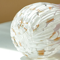 Moderne Minimalistische Wasserwellen-Glasvase, Transparente Handgeblasene Blumenvase für Wohnzimmer-Dekoration & Heimdekoration