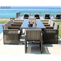 Piscine Mobilier de jardin moderne Corde Canapé en fonte d'aluminium Restaurant de luxe Patio Rotin Salle à manger Hôtel Corde Ensemble de table d'extérieur