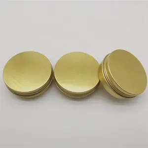 2 OZ 60ML Gold Aluminum Tin With Screw Top Lid Beard Cream Storage Metal Aluminum Container Box In Gold Color