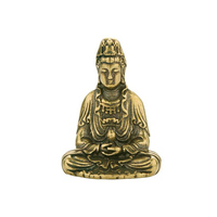 Statue de Bouddha en laiton antique avec impression en relief, artisanat du Zhejiang, mini-ornement d'art bouddhiste