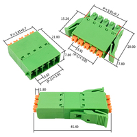 Prix direct usine et compétitif, Bloc de bornes mâle-femelle 3,81 mm à profil bas avec connecteur à ressort à ailettes pour raccordement en ligne