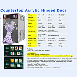 เครื่องทำเจลาโต้แบบตั้งโต๊ะ Yourtime 32L-56L/ชม. สไตล์อิตาลี ขายดี เครื่องทำไอศกรีมแบบต่อเนื่องเชิงพาณิชย์ เครื่องทำไอศกรีมแข็ง - Product Image 3