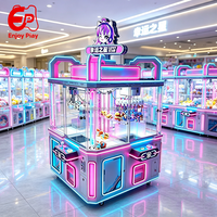 Máquina recreativa expendedora de premios para interiores, directa de fábrica, para 4 jugadores, operada con monedas, modo dual, grúa de garra, para centros comerciales y FEC, personalizable