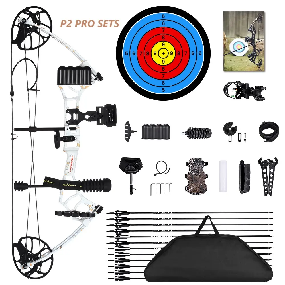 PANDARUS 하이 퀄리티 양궁 0 ~ 50lbs 여성 어린이 야외 표적 촬영을위한 알루미늄 경량 복합 활과 화살 세트