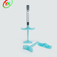 Seringue en verre OEM de 1 mL à embout Luer Lock long avec butée personnalisée anodisée pour l'emballage dermatologique