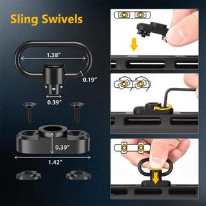 <span class=keywords><strong>Eslinga</strong></span> de dos puntos Kongbo <span class=keywords><strong>eslinga</strong></span> de pistola tradicional de longitud ajustable para deportes al aire libre con 2 paquetes de soportes giratorios de riel QD de 1,25" - Product Image 5