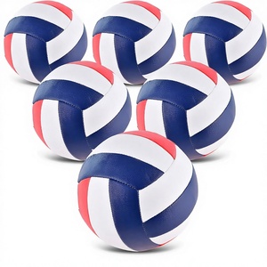 Paquete de 6 Balones de Voleibol Oficiales Tamaño 5, Suaves, con Bomba y Bolsa de Transporte, para Adultos, Uso en Interiores/Exteriores/Playa/Piscina, Rojo y Azul Marino - Product Image 3