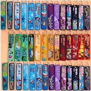 Porte-clés brodés en tissu tissé, étanches, écologiques, à thème animalier et dessin animé, avec anneau métallique - Meilleures ventes - Product Image 1