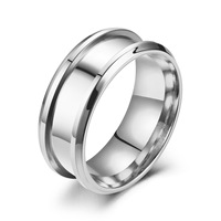 Großhandel US-Größe 6-12 Trendige Cluster-Ringe 8mm Vergoldete Edelstahl Blanko-Ringe