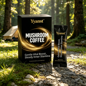 Mélange de café instantané aux champignons et maca Yyanst, 20 sachets individuels, soutien naturel doux pour la vitalité, boisson café aux herbes - Product Image 3