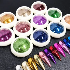 Poudre de miroir magique d'effet de miroir ultra lumineux de luxe pour l'art d'ongle best-seller mondial avec le pigment de poudre de lueur en gros