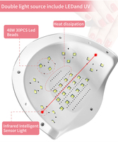 Brevet d'usine 48W lampe à ongles UV LED de haute qualité lumière à ongles électrique pour vernis à Gel séchoir UV avec fonction de séchage des doigts