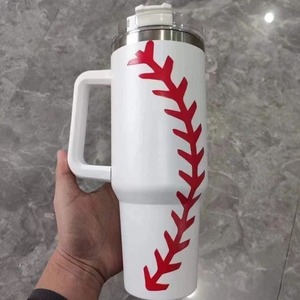Vasos Térmicos Deportivos de 40 oz para Softbol y Béisbol, Vasos con Aislamiento al Vacío de Doble Pared con Estampado de Vaca y Asa - Product Image 3