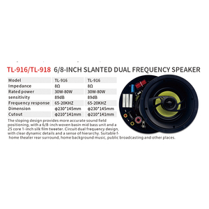 <span class=keywords><strong>Haut</strong></span>-parleur <span class=keywords><strong>de</strong></span> plafond TL-916 6,5 pouces 80W, système audio domestique à encastrer, qualité sonore Hi-Fi pour home cinéma et musique d'ambiance - Product Image 6