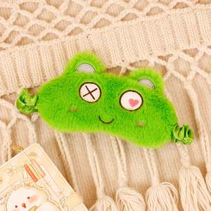 عييماسك نوم ظريف على شكل حيوان كرتوني من القطيفة غطاء ظلال عيون بليندر 20x8x4Asst. القطط والأرانب والضفادع - Product Image 6