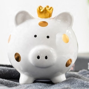 Hucha de Cerámica Ecológica, Única y Divertida, Estilo Nórdico, Decoración para el Hogar, Hucha de Cerámica con Forma de Piña Dorada, Caja de <span class=keywords><strong>Dinero</strong></span> de Porcelana, Regalo - Product Image 3