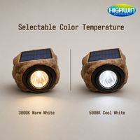 Lampe solaire de jardin 2 LED bicolore 3000K 5000K 30LM LiFePO4 3.2V 18500 Batterie 1000mAh Panneau 73x73mm