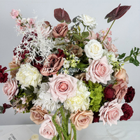 Boule de fleurs artificielles en soie réaliste personnalisée, centre de table de mariage, décoration de roses, rentrée scolaire