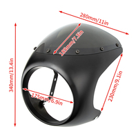 Pièces modifiées universelles pour moto vintage Cafe, kit de carénage de phare de moto 7'', écran de carrosserie, pare-brise