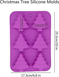 Christmas Tree <b>Silicone</b> Mold Christmas Chocolate Cake Molds Holiday Christmas Tree Candy <b>Baking</b> Fondant Molds Christmas - Product Image 2