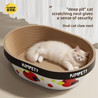 Griffoir et Lit Intégrés pour Chat – Papier Ondulé Anti-rayures, Résistant à l'Usure et Sans Poussière – Fournitures Complètes pour Chat