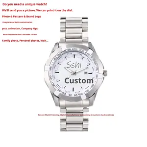 <span class=keywords><strong>Orologio</strong></span> al quarzo personalizzabile con fascia in acciaio da uomo con quadrante prepotente e modello stampato alla moda un pezzo minimo ordine - Product Image 5
