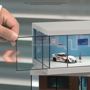 Modellino Auto in Scala 1:64, Espositore Simulazione <span class=keywords><strong>Garage</strong></span>, Scatola Antipolvere in PVC Acrilico con Luce - Product Image 5