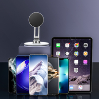 Support magnétique pour tablette et téléphone portable Boneruy L08MINI-C en alliage d'aluminium, réglable, rotatif à 360 degrés