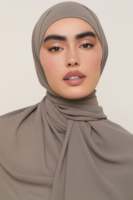 Voile Hijab en Chiffon Perlé Toutes Saisons 2026, Écharpe Hijab en Chiffon Bulle Premium Personnalisable, Foulard Musulman Uni Respirant pour Femme