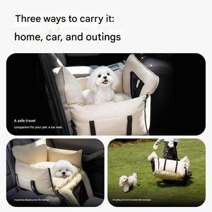 Cama de Carro e Cama de Viagem 2 em 1 para Cães com Couro PU Impermeável e Janela de Malha para Cães e Gatos Pequenos, Almofada Lavável - Product Image 3