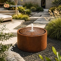 Bassins d'eau ronds en acier Corten pour jardin