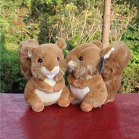 Peluche Écureuil Réaliste pour Enfants, Remplie de Coton PP, Cadeau d'Anniversaire, Anti-Stress, Lavable