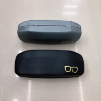 Boîte de grandes lunettes dorées de luxe, Logo imprimé, cadres en métal classique pour hommes d'affaires, étui à affichage optique