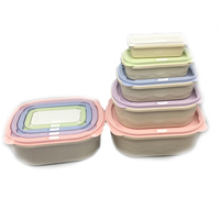 Ensemble de 5 contenants alimentaires rectangulaires en plastique pour micro-ondes, bols, boîtes à lunch, contenants ronds multi-tailles avec couvercle