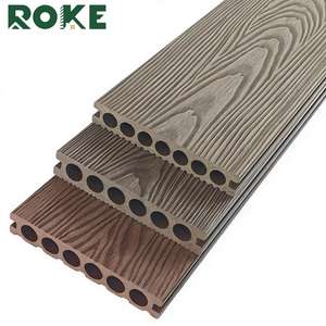 Planches de terrasse WPC co-extrudées avec revêtement, imitation bois, antidérapantes, résistantes à l'eau, à clipser, pour jardin extérieur, fabriquées par ROKE Factory Co. - Product Image 2